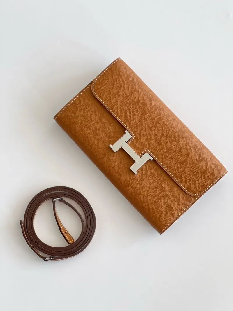 Hermes Tan Leather Crossbody Satchel Bag