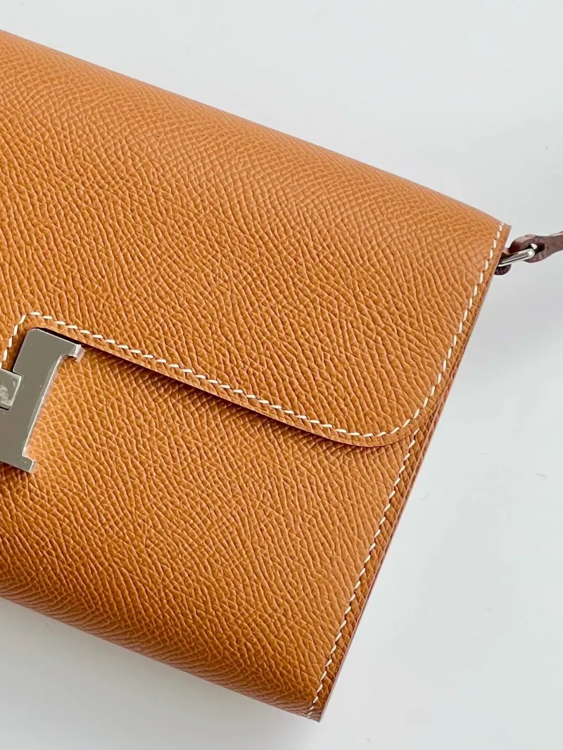 Hermes Tan Leather Crossbody Satchel Bag - Image 6