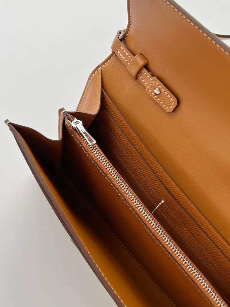 Hermes Tan Leather Crossbody Satchel Bag - Image 7