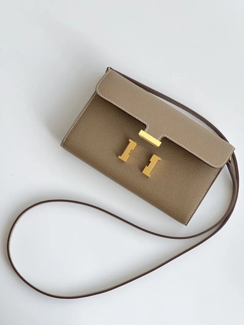 Alternative view of Hermes Taupe Crossbody Wallet Bag 291