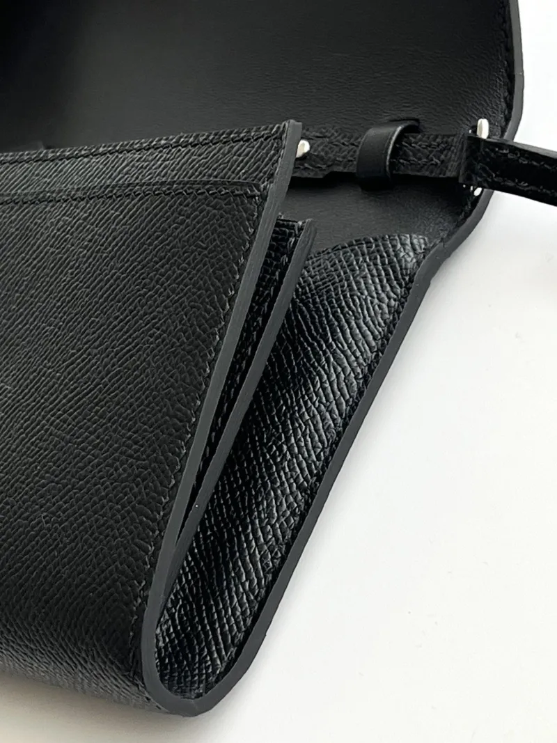 Hermes Black Leather Crossbody Satchel Bag - Image 5