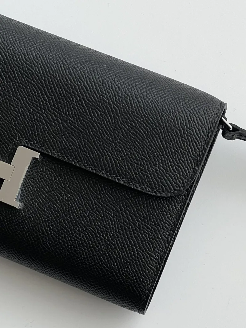 Hermes Black Leather Crossbody Satchel Bag - Image 6