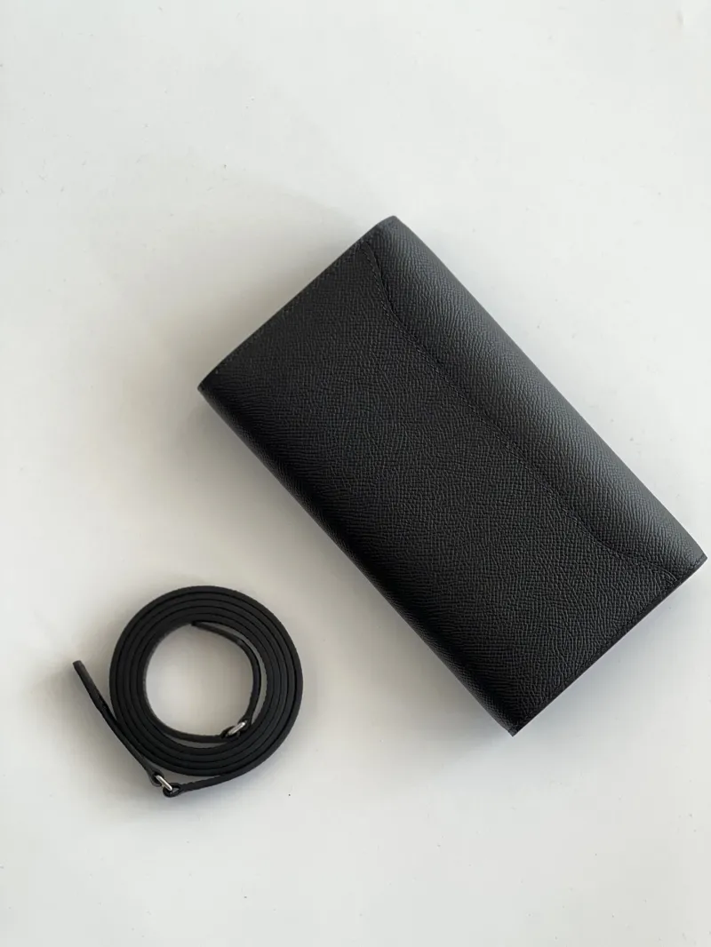Hermes Black Leather Crossbody Satchel Bag - Image 8