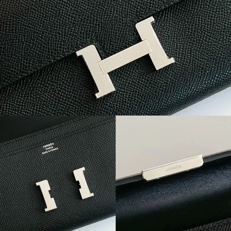 Hermes Black Leather Crossbody Satchel Bag - Image 9