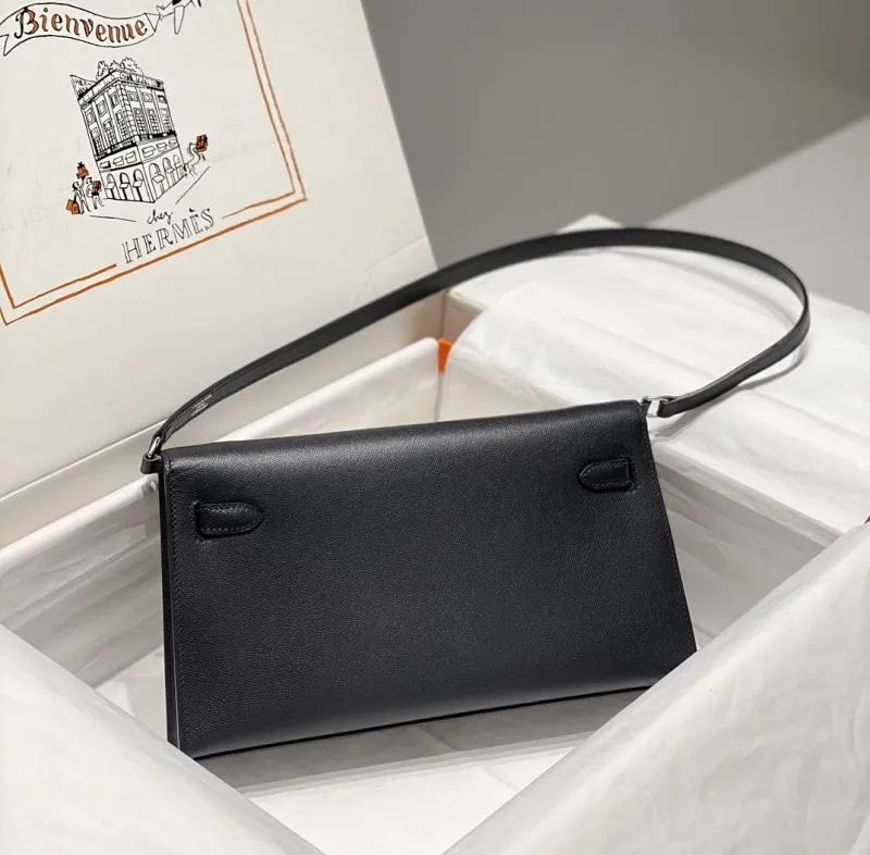 Alternative view of Hermes Black Leather Satchel Shoulder Bag