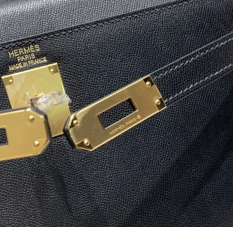 Hermes Black Leather Satchel Bag 296 - Image 4
