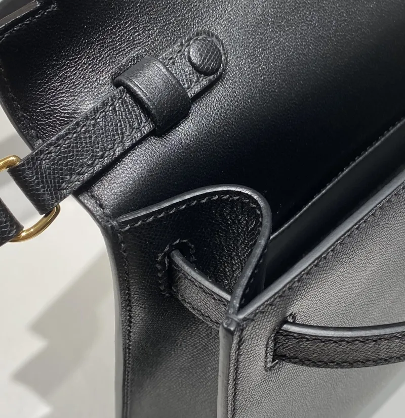 Hermes Black Leather Satchel Bag 296 - Image 5