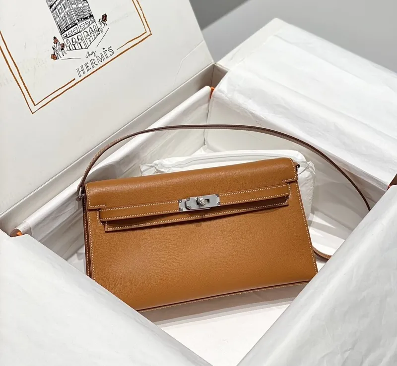 Hermes Tan Leather Shoulder Satchel Bag