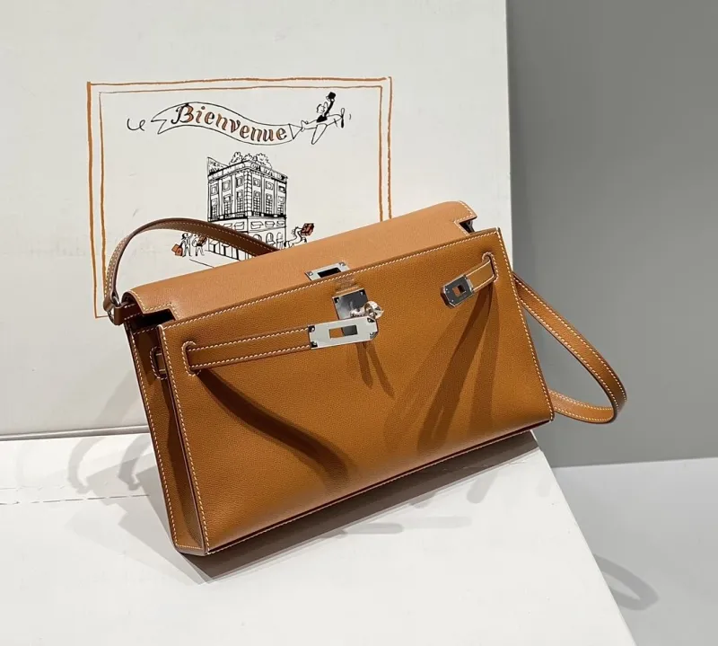 Hermes Tan Leather Shoulder Satchel Bag - Image 4