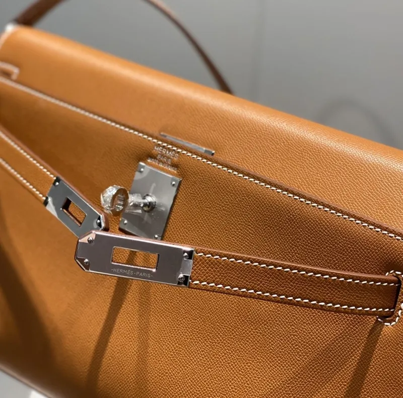 Hermes Tan Leather Shoulder Satchel Bag - Image 6