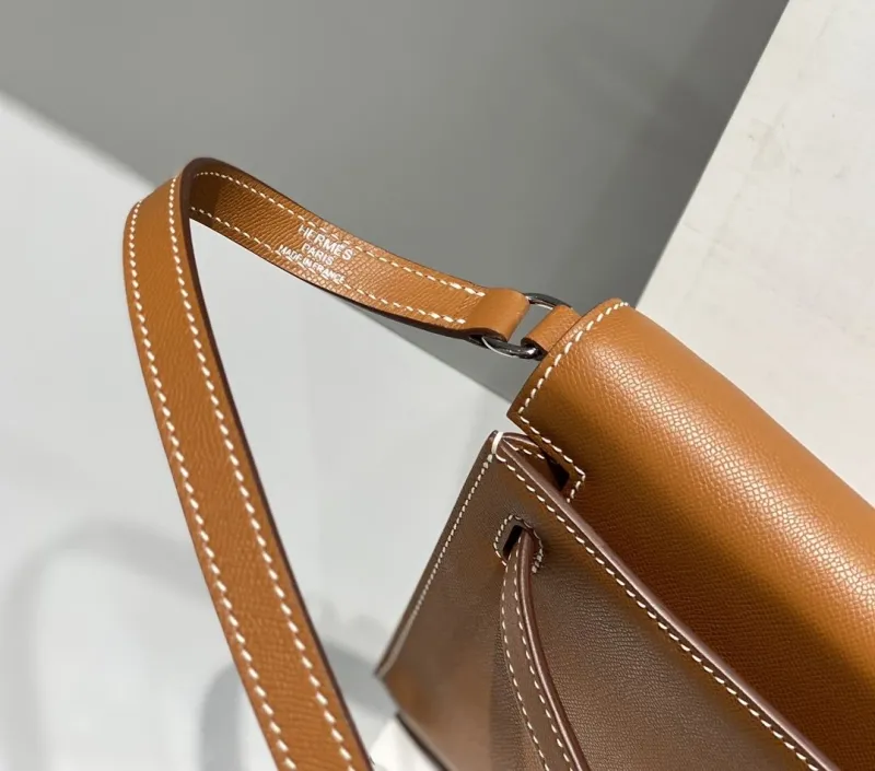 Hermes Tan Leather Shoulder Satchel Bag - Image 7