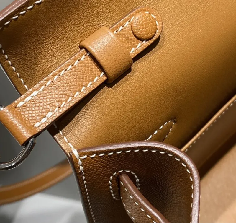 Hermes Tan Leather Shoulder Satchel Bag - Image 8