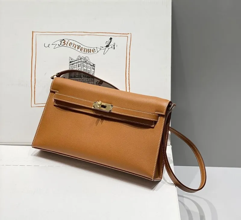 Hermes Brown Leather Satchel Shoulder Bag - Image 3