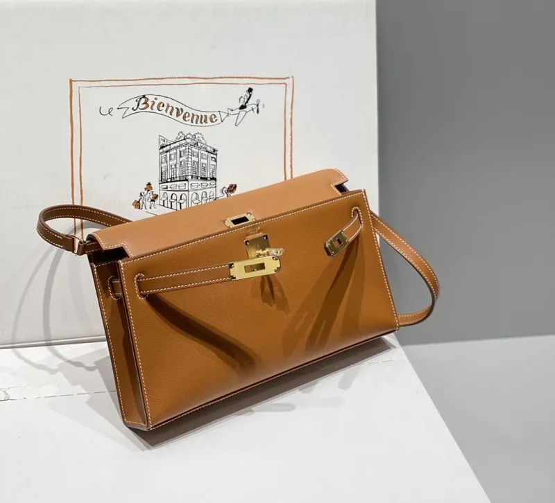 Hermes Brown Leather Satchel Shoulder Bag - Image 4