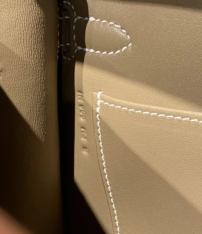Hermes Taupe Leather Shoulder Satchel Bag - Image 8