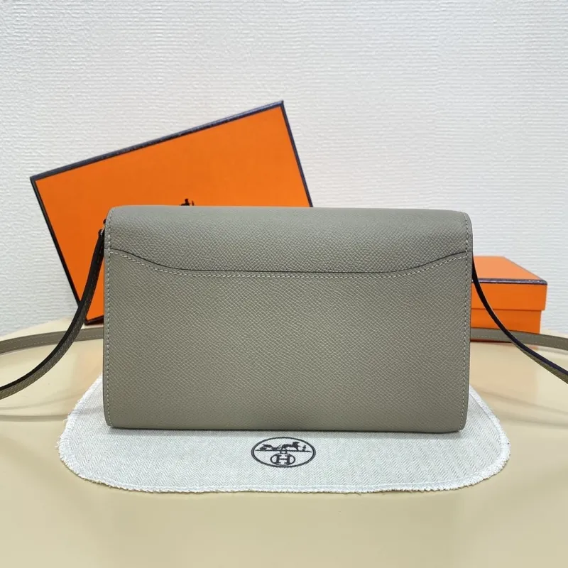 Hermes Gray Leather Satchel Bag 306 - Image 3
