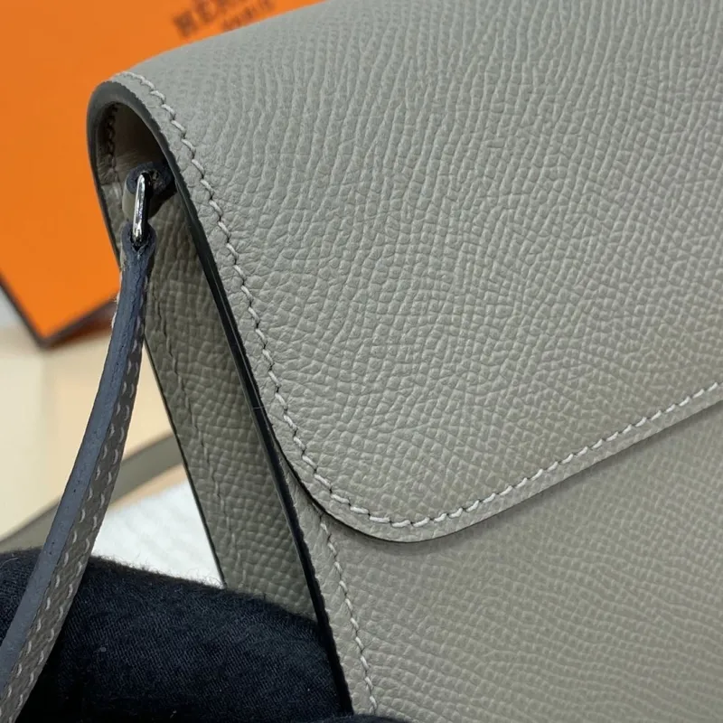 Hermes Gray Leather Satchel Bag 306 - Image 7