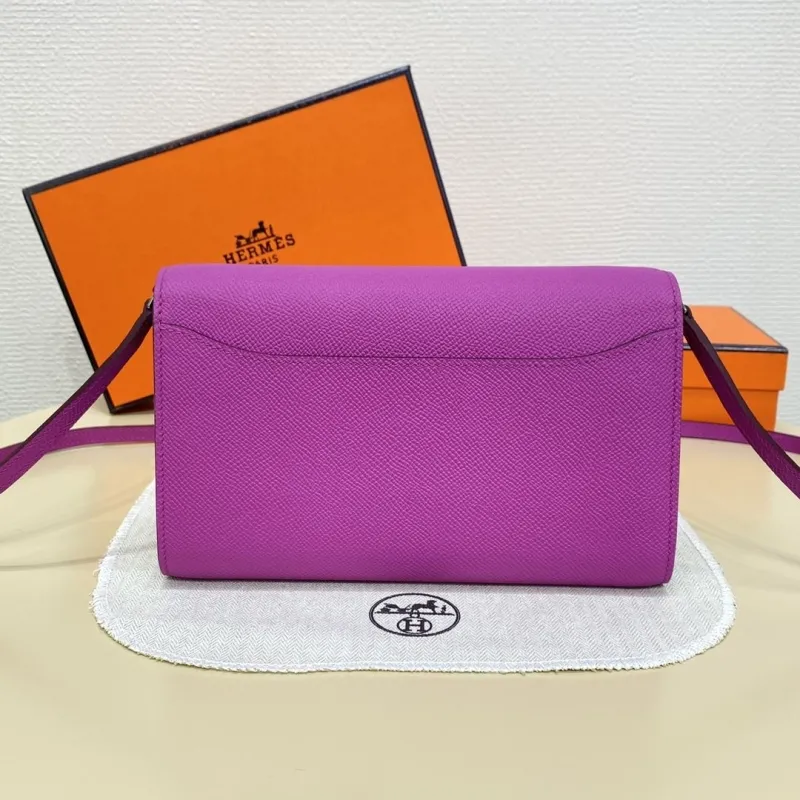Hermes Purple Crossbody Satchel Bag 310 - Image 3