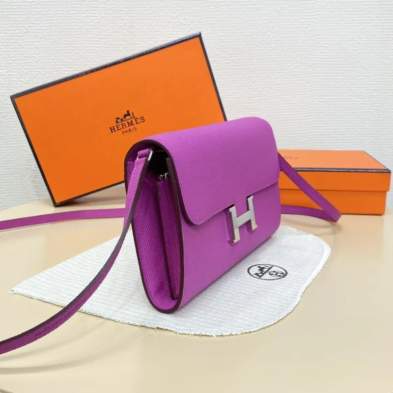 Hermes Purple Crossbody Satchel Bag 310 - Image 4