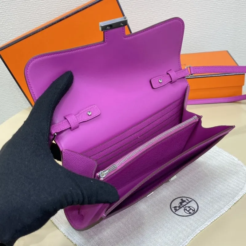 Hermes Purple Crossbody Satchel Bag 310 - Image 10