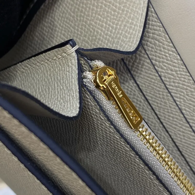 Hermes Beige Leather Crossbody Satchel Bag - Image 8