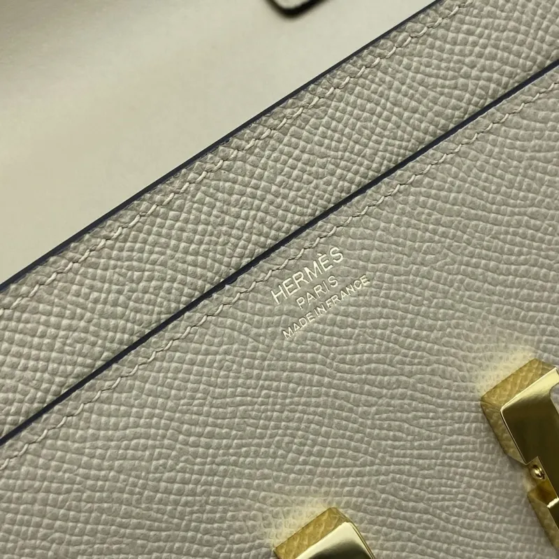Hermes Beige Leather Crossbody Satchel Bag - Image 9