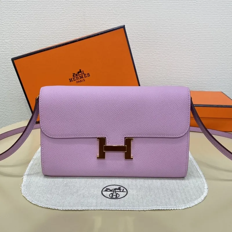 Hermes Lavender Crossbody Satchel Bag U DJ 932 H