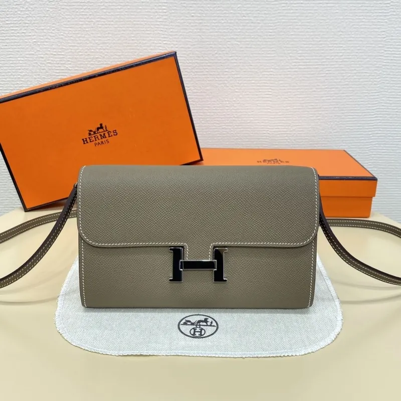 Hermes Etoupe Satchel Crossbody Bag B DL 932H
