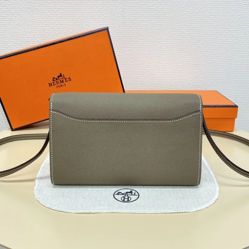 Hermes Etoupe Satchel Crossbody Bag B DL 932H - Image 3