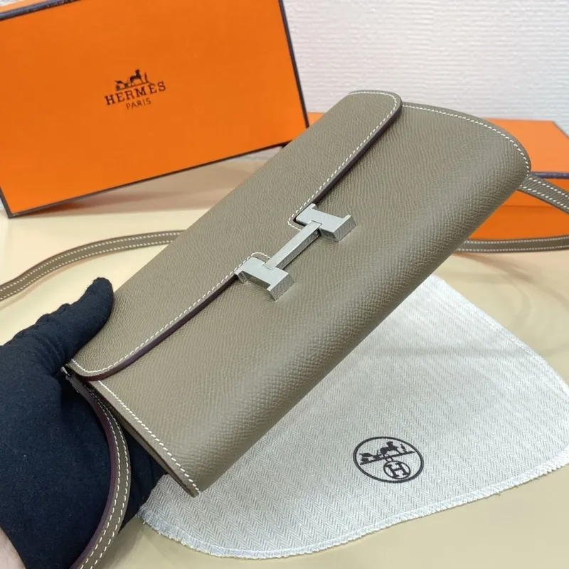 Hermes Etoupe Satchel Crossbody Bag B DL 932H - Image 5