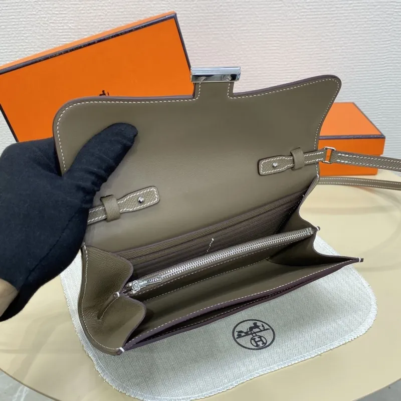 Hermes Etoupe Satchel Crossbody Bag B DL 932H - Image 10