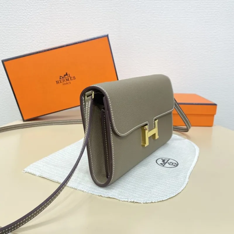 Hermes Taupe Leather Crossbody Satchel Bag B.DI.932H - Image 4