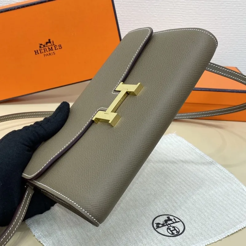 Hermes Taupe Leather Crossbody Satchel Bag B.DI.932H - Image 5