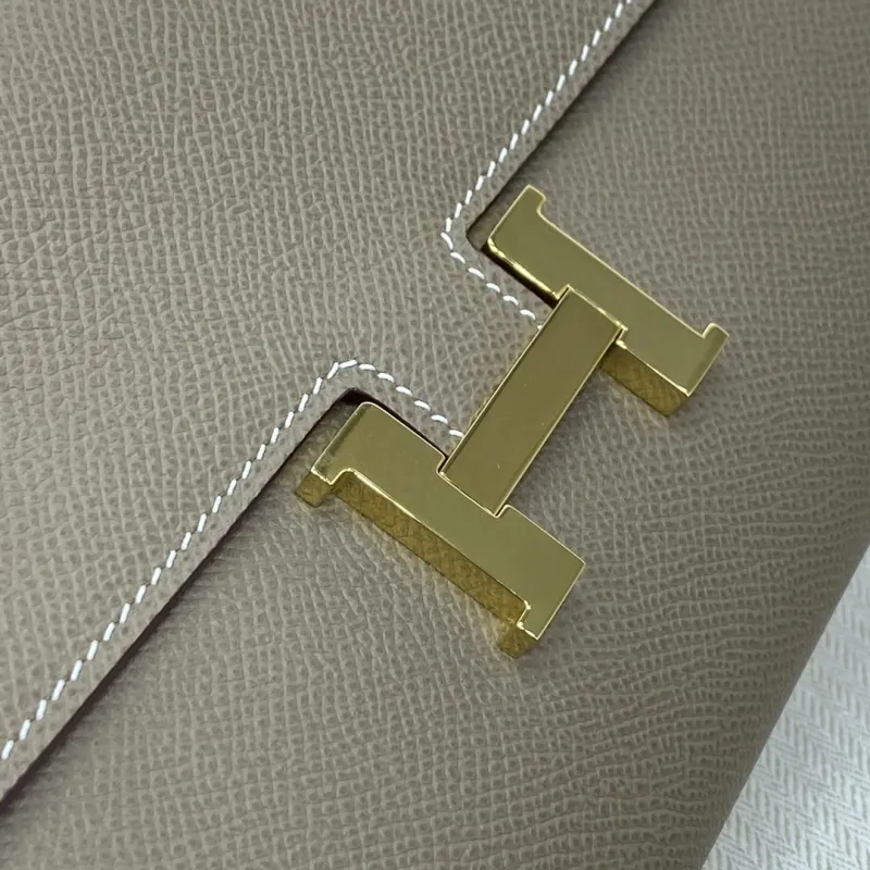 Hermes Taupe Leather Crossbody Satchel Bag B.DI.932H - Image 6