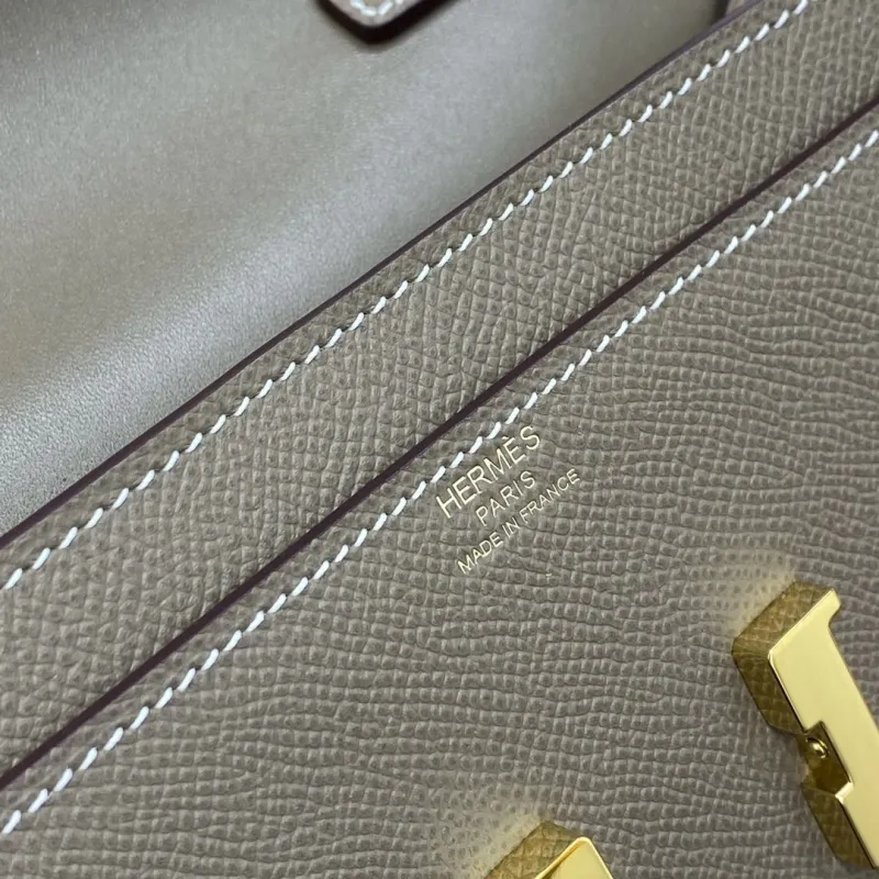 Hermes Taupe Leather Crossbody Satchel Bag B.DI.932H - Image 9