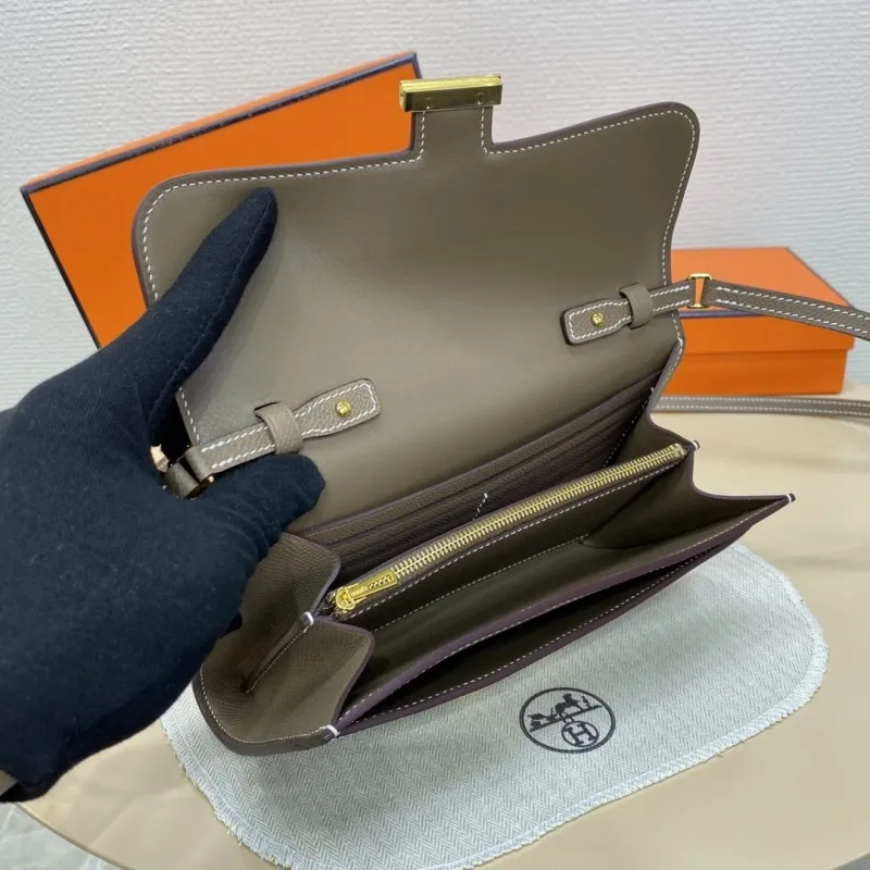 Hermes Taupe Leather Crossbody Satchel Bag B.DI.932H - Image 10