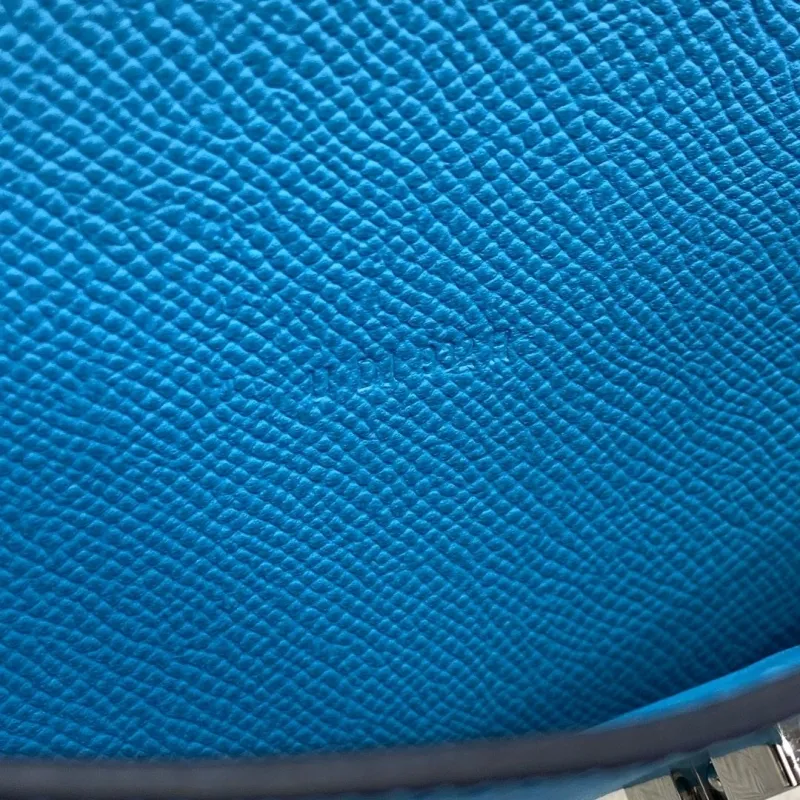Alternative view of Hermes Blue Leather Crossbody Satchel Bag