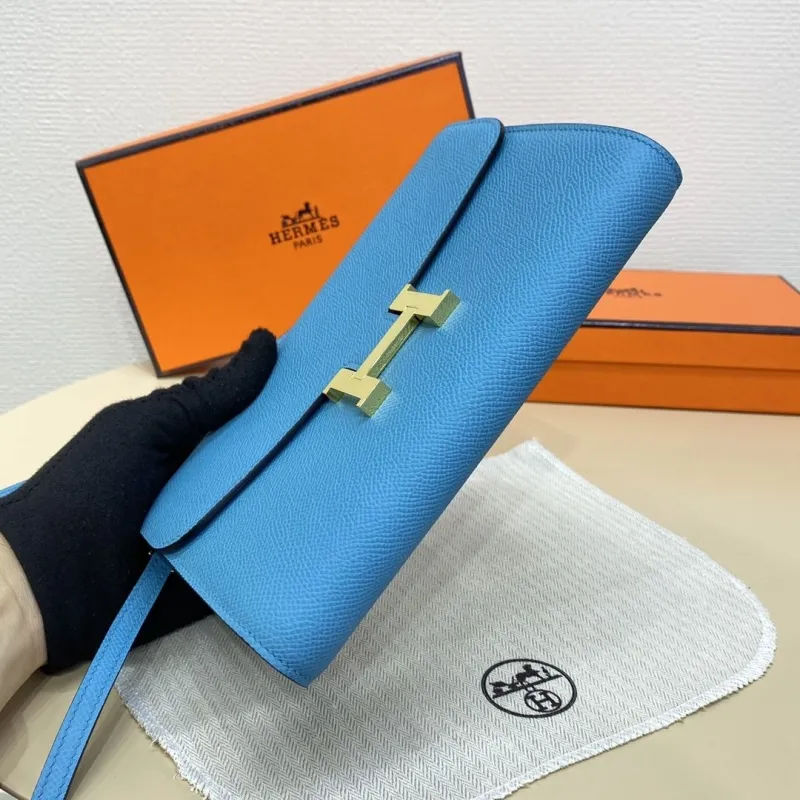 Hermes Light Blue Leather Crossbody Bag 321 - Image 5
