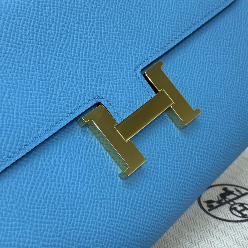 Hermes Light Blue Leather Crossbody Bag 321 - Image 6