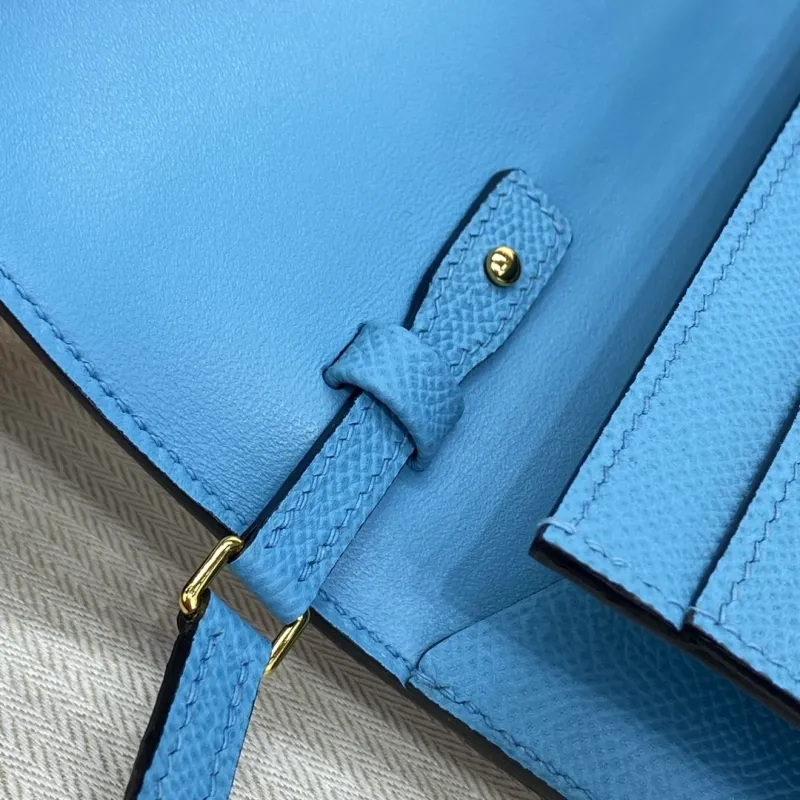 Hermes Light Blue Leather Crossbody Bag 321 - Image 8