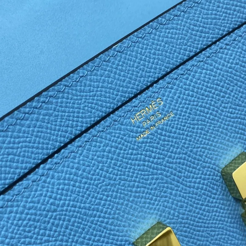Hermes Light Blue Leather Crossbody Bag 321 - Image 9