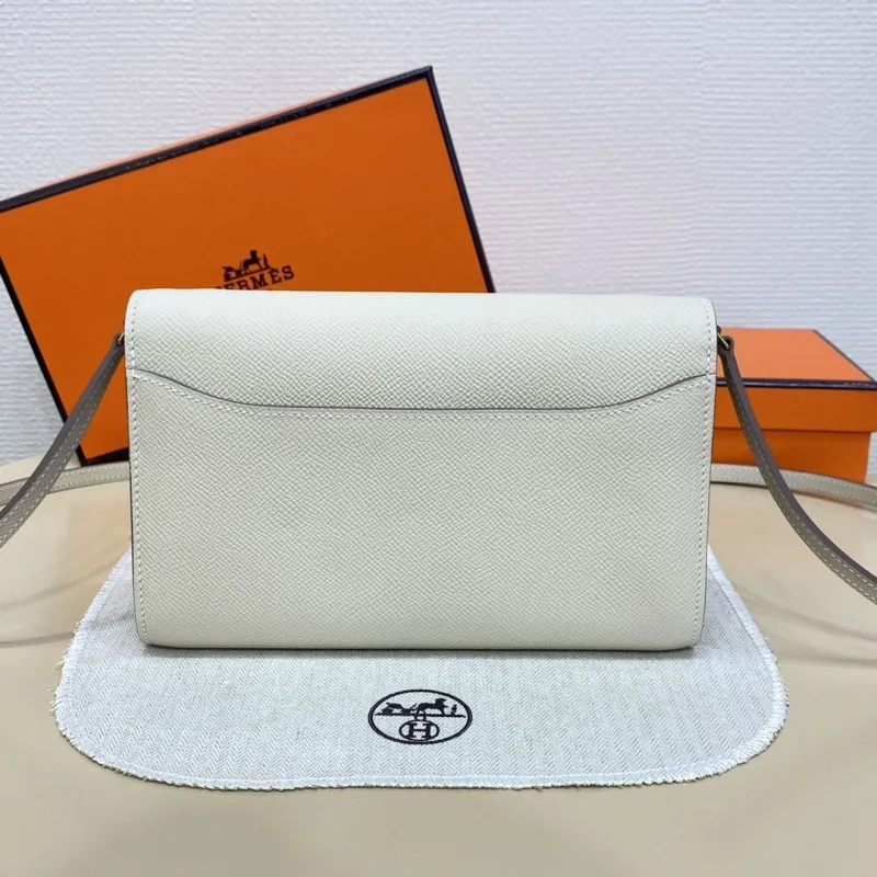 Hermes Cream Crossbody Satchel Bag 323 - Image 3