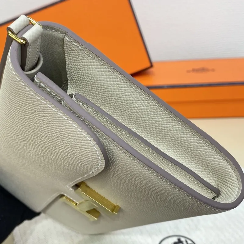 Hermes Cream Crossbody Satchel Bag 323 - Image 6