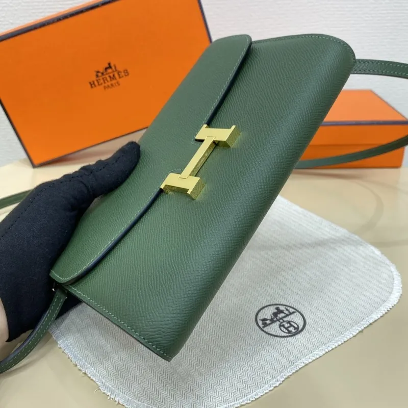 Hermes Green Crossbody Satchel Bag 325 - Image 5