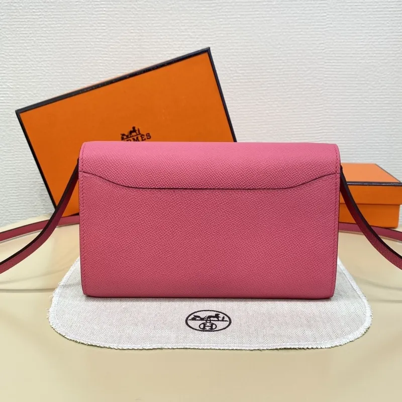 Hermes Pink Leather Crossbody Satchel Bag 326 - Image 3