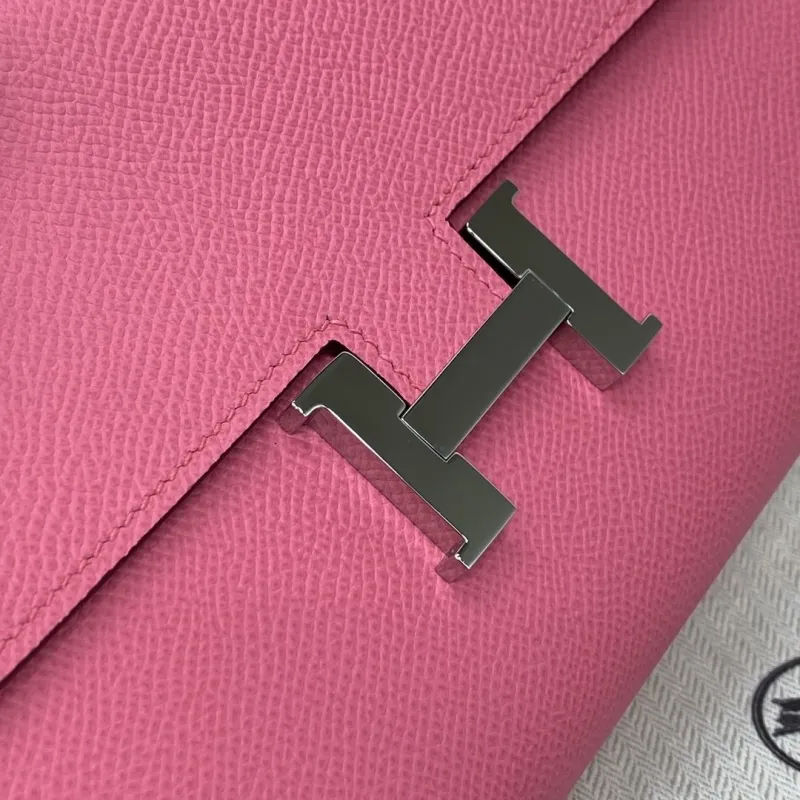Hermes Pink Leather Crossbody Satchel Bag 326 - Image 6