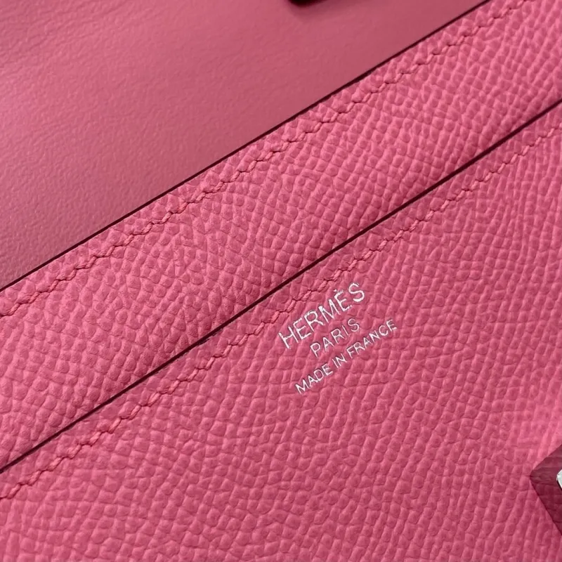 Hermes Pink Leather Crossbody Satchel Bag 326 - Image 9