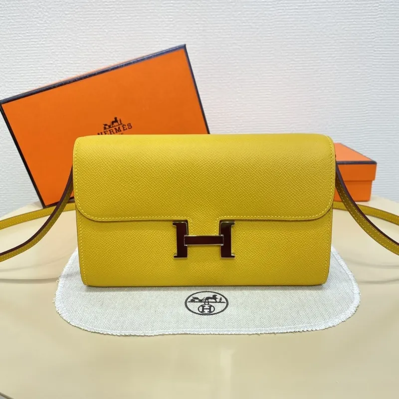 Hermes Yellow Leather Satchel Bag B DJ 932 H