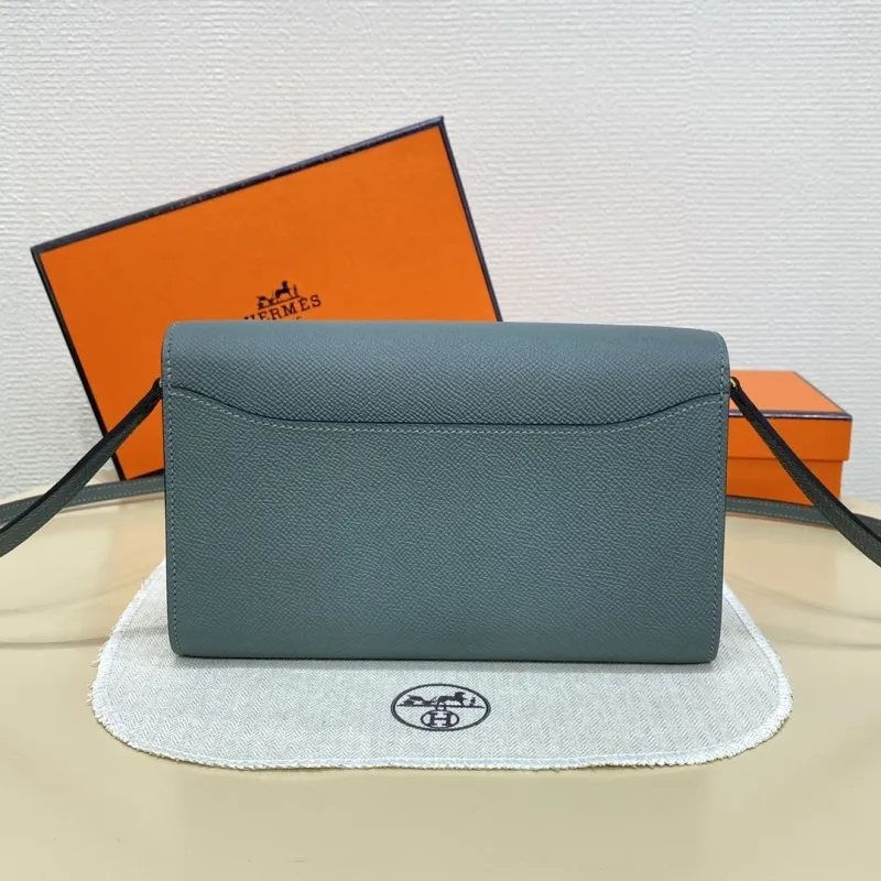 Hermes Teal Leather Crossbody Bag 331 - Image 3