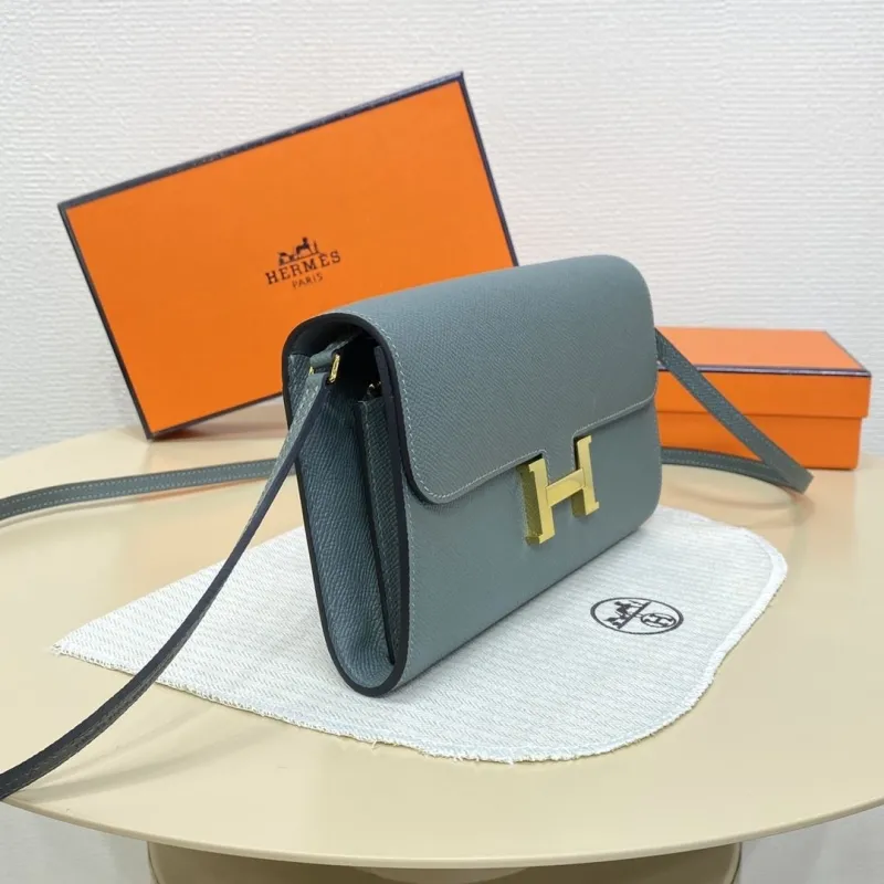 Hermes Teal Leather Crossbody Bag 331 - Image 4